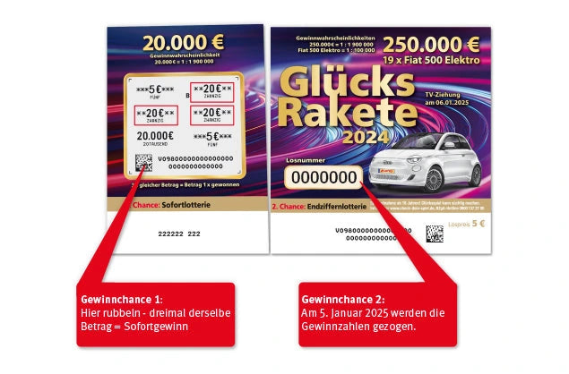 Spielerklärung zum Rubbellos Glücksrakete 2024 