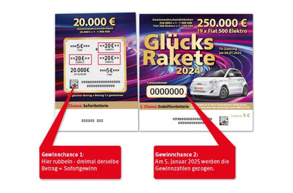 Spielerklärung zum Rubbellos Glücksrakete 2024 